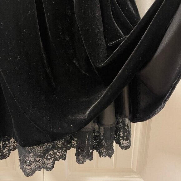 Vintage Velvet Lace Sequin Skirt Black – S - Picture 5 of 12